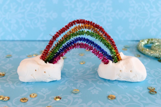 Learn how to make an adorable air dry clay rainbow in this fun video project tutorial!